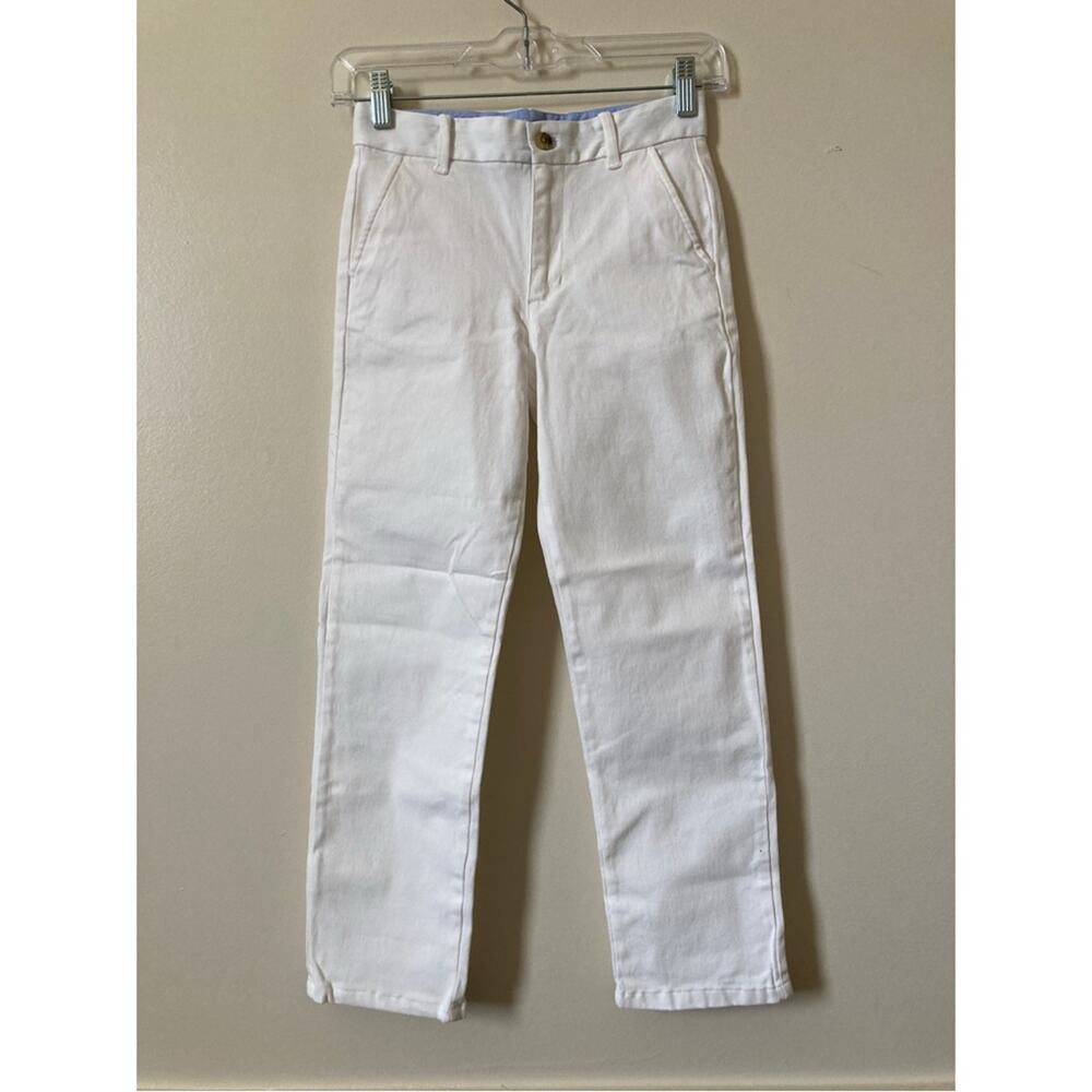 NWT Janie and Jack Twill Pants White Boys Size 8